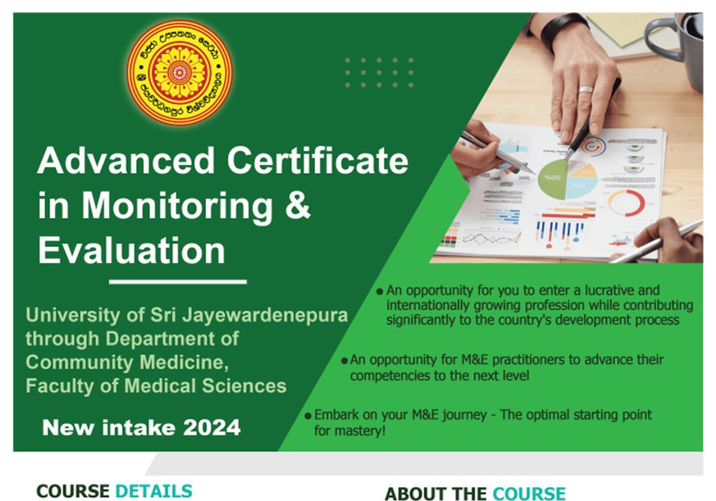 Advanced Certificate in Monitoring and Evaluation – 2024