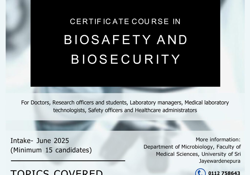 Certificate Course in Biosafety and Biosecurity