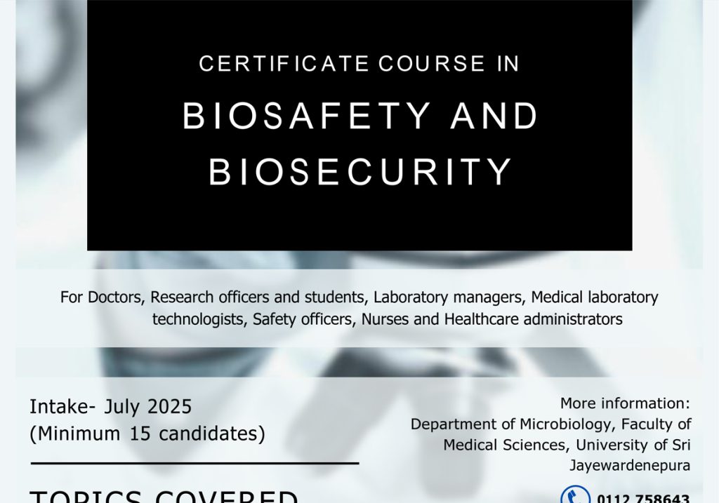 Certificate Course in Biosafety and Biosecurity